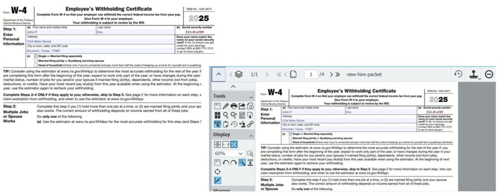 pic of digital form for data collection (W4)