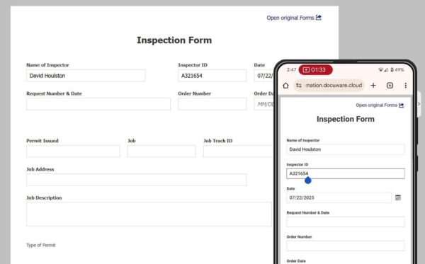 pic of digital form for data collection